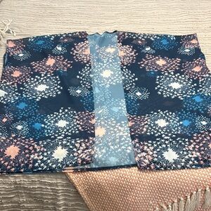 Navy Floral Open Kimono